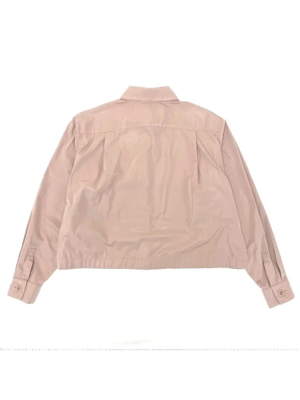 Max Mara Cropped Jacket Long Sleeve Shirt Chest Width Loose 40 Pink
